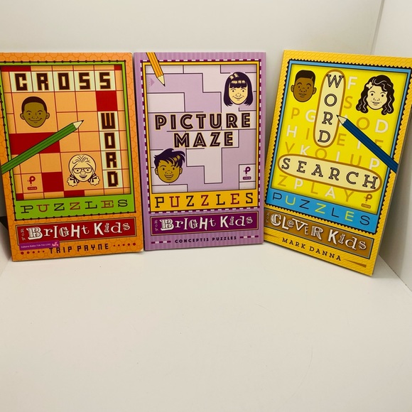 NWT Clever Kids 3 book set: Word Search, Picture Maze, Crossword Puzzle - Picture 4 of 6